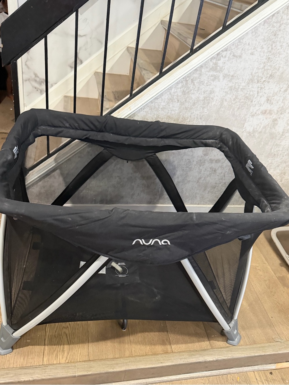 Black Portable Playard - Compact Baby Playpen